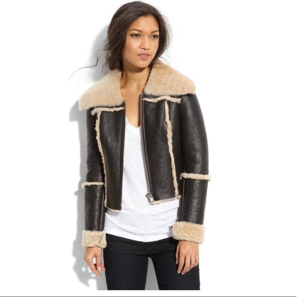 Trouve genuine shearling jacket